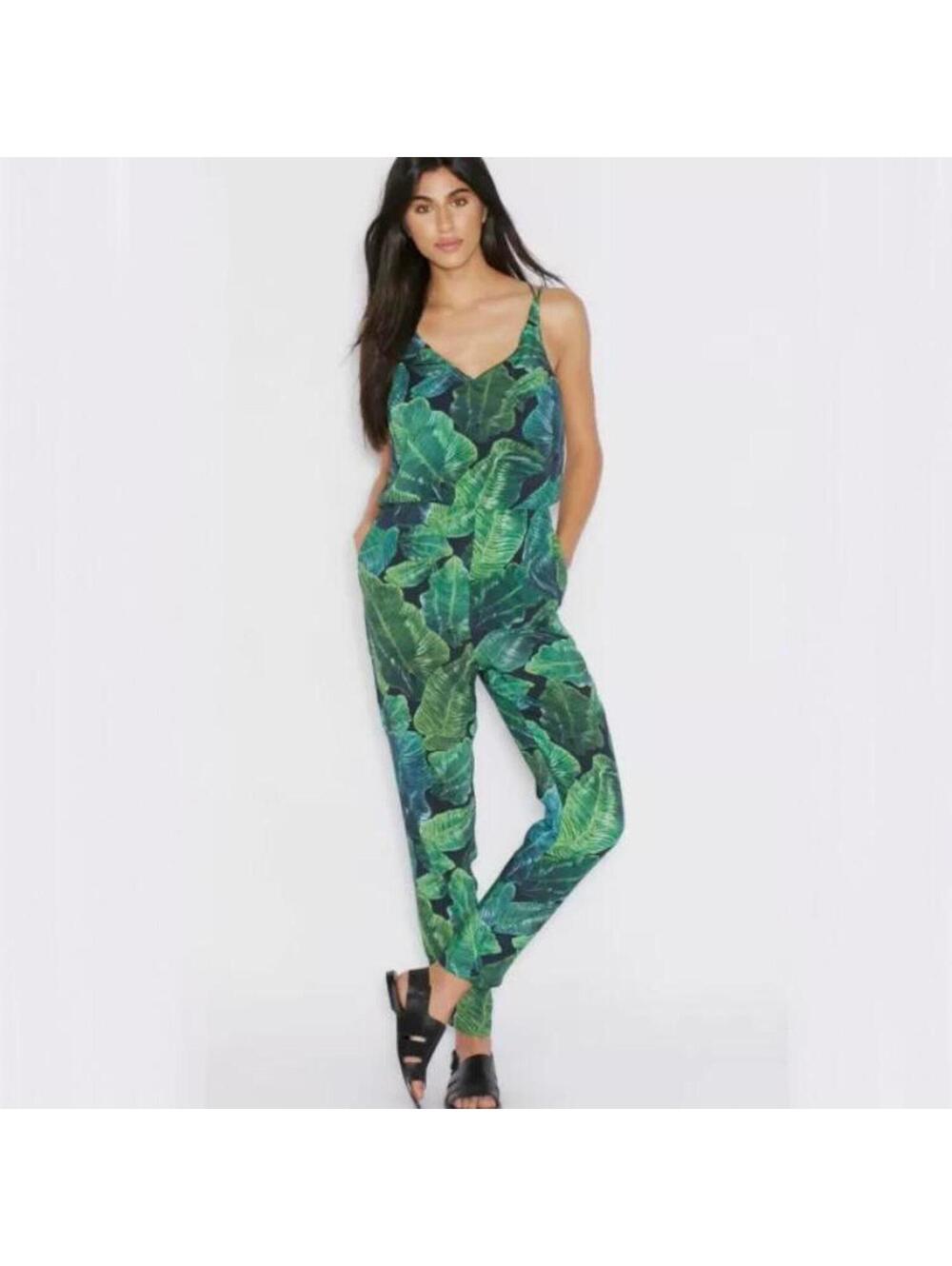 Topshop Tropical Leaf Print Jumpsuit Size US 8 / EUR 40